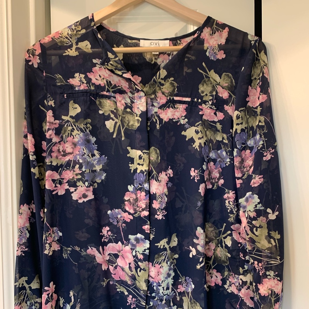 Sheer floral blouse